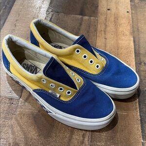 Vans Two-Tone Blue and Yellow Slip-Ons